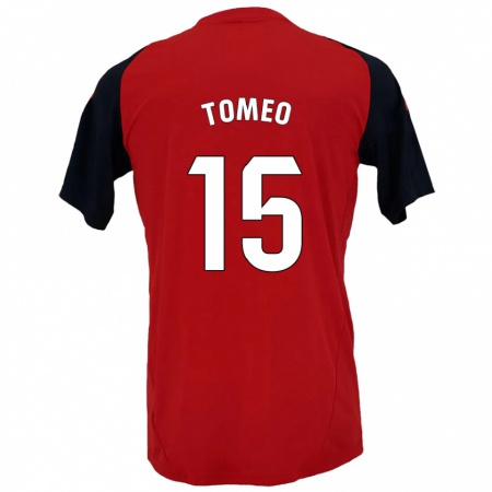 Kandiny Niño Camiseta Pablo Tomeo #15 Rojo Negro 1ª Equipación 2024/25 La Camisa México