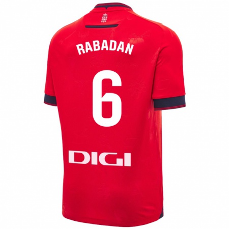 Kandiny Kinderen David Rabadán #6 Rood Wit Thuisshirt Thuistenue 2024/25 T-Shirt