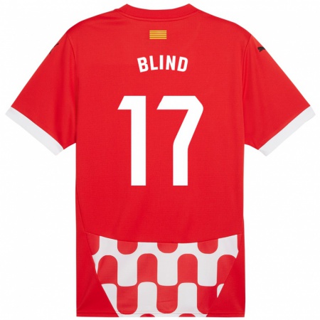 Kandiny Kinderen Daley Blind #17 Rood Wit Thuisshirt Thuistenue 2024/25 T-Shirt