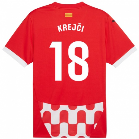 Kandiny Kinderen Ladislav Krejci #18 Rood Wit Thuisshirt Thuistenue 2024/25 T-Shirt