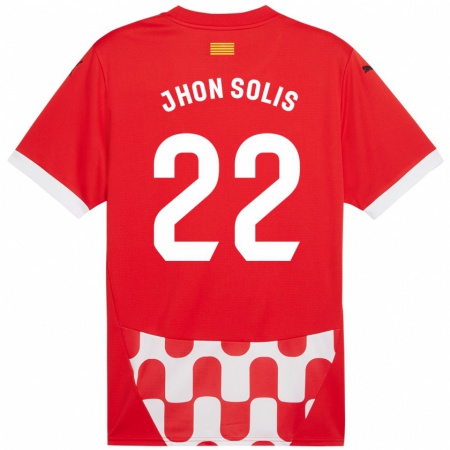 Kandiny Kinderen Jhon Solís #22 Rood Wit Thuisshirt Thuistenue 2024/25 T-Shirt