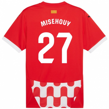 Kandiny Kinderen Gabriel Misehouy #27 Rood Wit Thuisshirt Thuistenue 2024/25 T-Shirt