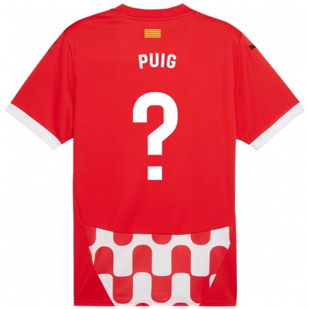 Kandiny Bambino Maglia Sergi Puig #0 Rosso Bianco Kit Gara Home 2024/25 Maglietta