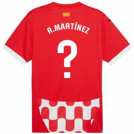 Kandiny Kinderen Raúl Martínez #0 Rood Wit Thuisshirt Thuistenue 2024/25 T-Shirt