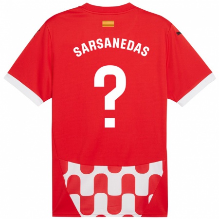 Kandiny Kinderen Joao Sarsanedas #0 Rood Wit Thuisshirt Thuistenue 2024/25 T-Shirt