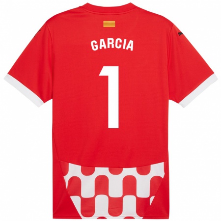 Kandiny Kinderen Lucas García #1 Rood Wit Thuisshirt Thuistenue 2024/25 T-Shirt