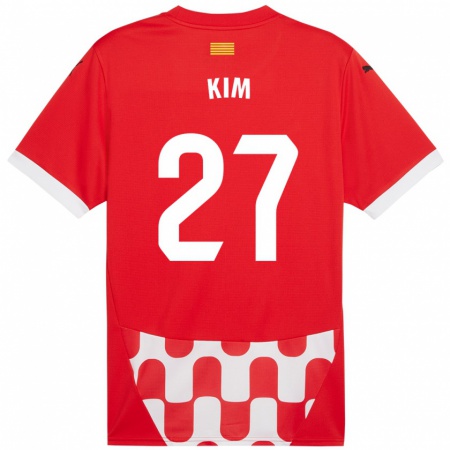 Kandiny Kinderen Min-Su Kim #27 Rood Wit Thuisshirt Thuistenue 2024/25 T-Shirt