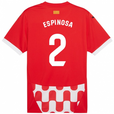 Kandiny Kinderen Bernardo Espinosa #2 Rood Wit Thuisshirt Thuistenue 2024/25 T-Shirt