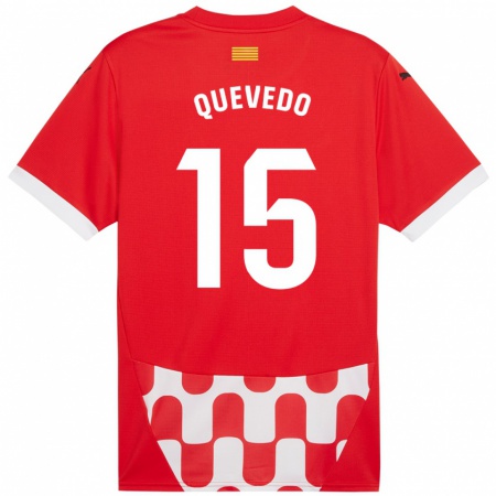 Kandiny Kinderen Erik Quevedo #15 Rood Wit Thuisshirt Thuistenue 2024/25 T-Shirt