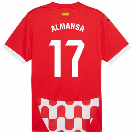 Kandiny Kinderen Alex Almansa #17 Rood Wit Thuisshirt Thuistenue 2024/25 T-Shirt