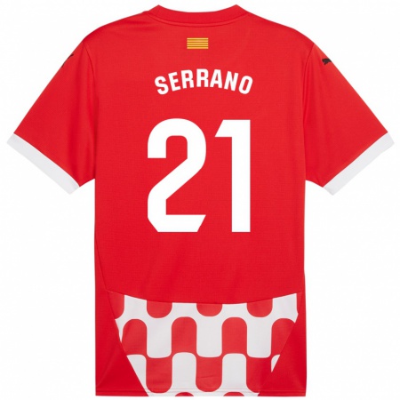 Kandiny Kinderen Ot Serrano #21 Rood Wit Thuisshirt Thuistenue 2024/25 T-Shirt