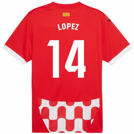 Kandiny Kinderen Judith López #14 Rood Wit Thuisshirt Thuistenue 2024/25 T-Shirt