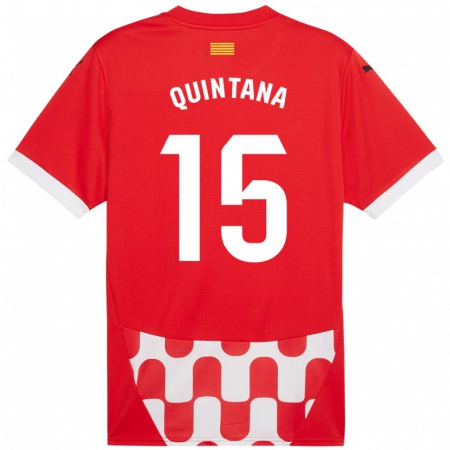 Kandiny Kinderen Amru Quintana #15 Rood Wit Thuisshirt Thuistenue 2024/25 T-Shirt