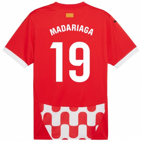 Kandiny Kinderen Génesis Madariaga #19 Rood Wit Thuisshirt Thuistenue 2024/25 T-Shirt