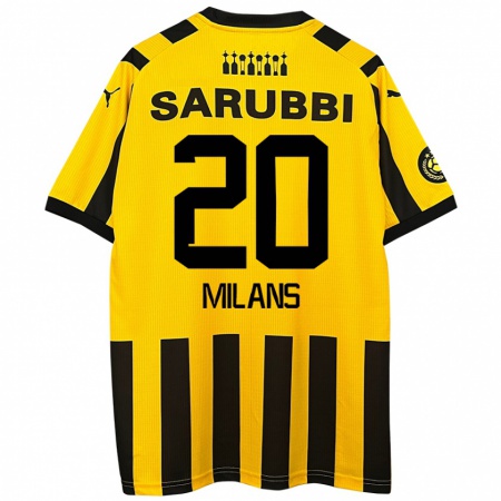 Kandiny Bambino Maglia Pedro Milans #20 Giallo Nero Kit Gara Home 2024/25 Maglietta