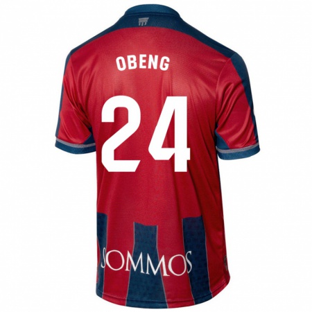 Kandiny Kinderen Samuel Obeng #24 Rood Blauw Thuisshirt Thuistenue 2024/25 T-Shirt