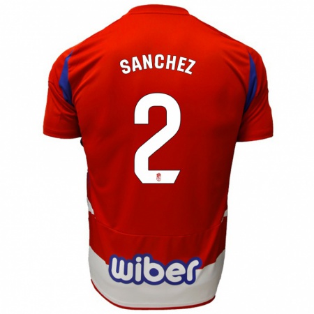 Kandiny Kinderen Rubén Sánchez #2 Rood Wit Blauw Thuisshirt Thuistenue 2024/25 T-Shirt