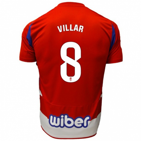 Kandiny Kinderen Gonzalo Villar #8 Rood Wit Blauw Thuisshirt Thuistenue 2024/25 T-Shirt