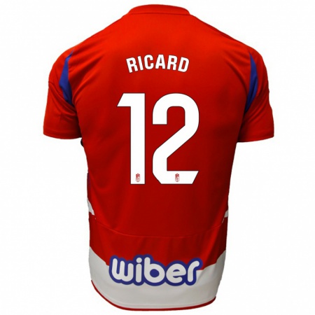 Kandiny Kinderen Ricard Sánchez #12 Rood Wit Blauw Thuisshirt Thuistenue 2024/25 T-Shirt