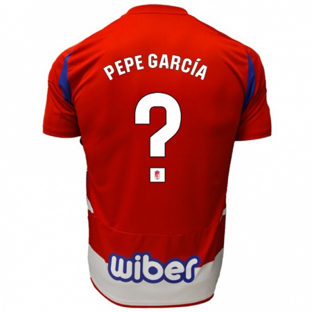 Kandiny Kinderen Pepe García #0 Rood Wit Blauw Thuisshirt Thuistenue 2024/25 T-Shirt