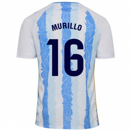 Kandiny Kinderen Diego Murillo #16 Wit Blauw Thuisshirt Thuistenue 2024/25 T-Shirt