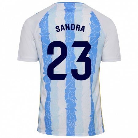 Kandiny Kinderen Sandra #23 Wit Blauw Thuisshirt Thuistenue 2024/25 T-Shirt