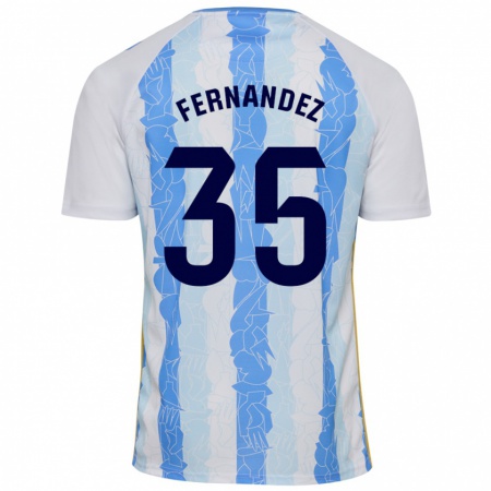 Kandiny Kinderen Inés Fernández #35 Wit Blauw Thuisshirt Thuistenue 2024/25 T-Shirt