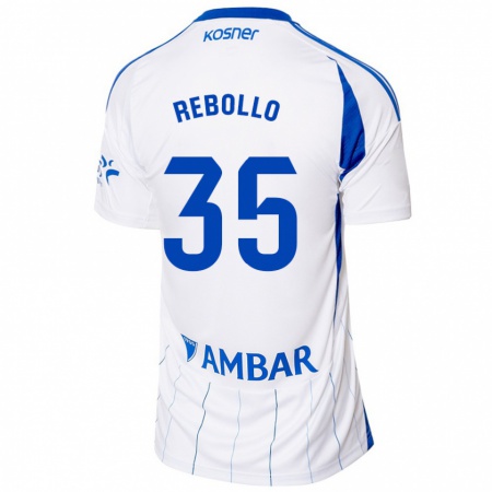 Kandiny Bambino Maglia Dani Rebollo #35 Rosso Bianco Kit Gara Home 2024/25 Maglietta