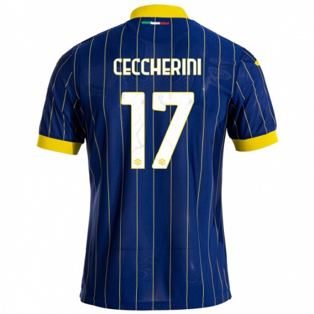 Kandiny Kinderen Federico Ceccherini #17 Blauw Geel Thuisshirt Thuistenue 2024/25 T-Shirt