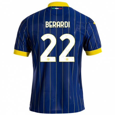 Kandiny Kinderen Alessandro Berardi #22 Blauw Geel Thuisshirt Thuistenue 2024/25 T-Shirt