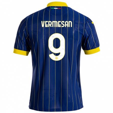 Kandiny Kinderen Ioan Vermeșan #9 Blauw Geel Thuisshirt Thuistenue 2024/25 T-Shirt