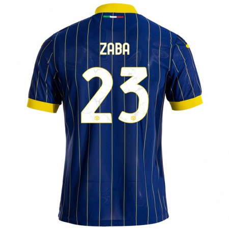 Kandiny Kinderen Nelson Zaba #23 Blauw Geel Thuisshirt Thuistenue 2024/25 T-Shirt