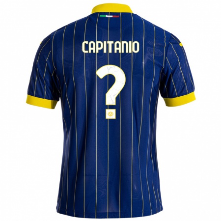 Kandiny Bambino Maglia Alex Capitanio #0 Blu Giallo Kit Gara Home 2024/25 Maglietta