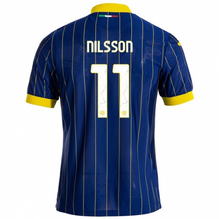 Kandiny Kinderen Sara Nilsson #11 Blauw Geel Thuisshirt Thuistenue 2024/25 T-Shirt