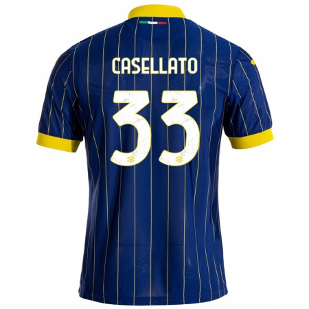 Kandiny Kinder Elisa Casellato #33 Blau Gelb Heimtrikot Trikot 2024/25 T-Shirt Österreich