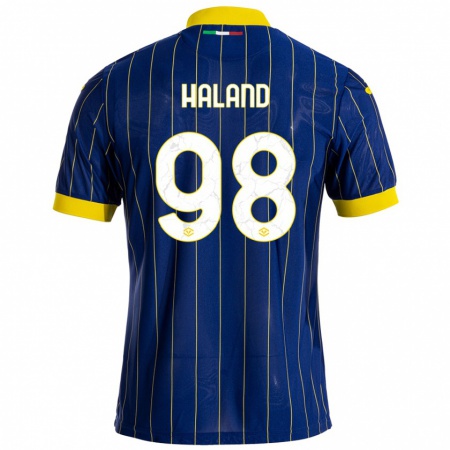 Kandiny Kinderen Benedicte Iversen Håland #98 Blauw Geel Thuisshirt Thuistenue 2024/25 T-Shirt