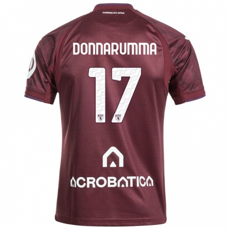 Kandiny Kinderen Antonio Donnarumma #17 Kastanjebruin Wit Thuisshirt Thuistenue 2024/25 T-Shirt