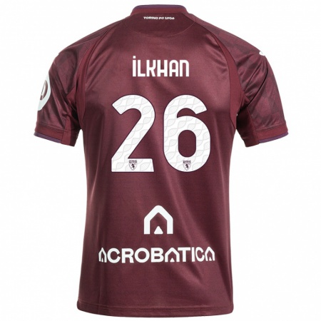 Kandiny Kinderen Emirhan İlkhan #26 Kastanjebruin Wit Thuisshirt Thuistenue 2024/25 T-Shirt