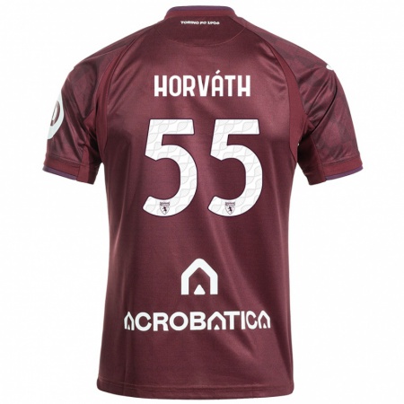 Kandiny Kinderen Krisztofer Horváth #55 Kastanjebruin Wit Thuisshirt Thuistenue 2024/25 T-Shirt