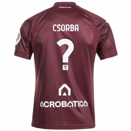 Kandiny Bambino Maglia Noel Csorba #0 Marrone Bianco Kit Gara Home 2024/25 Maglietta