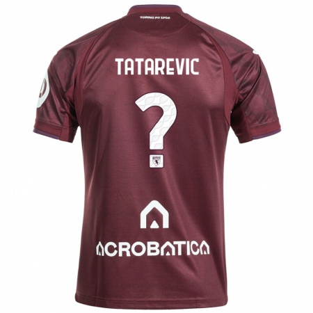 Kandiny Kinderen Dino Tatarevic #0 Kastanjebruin Wit Thuisshirt Thuistenue 2024/25 T-Shirt