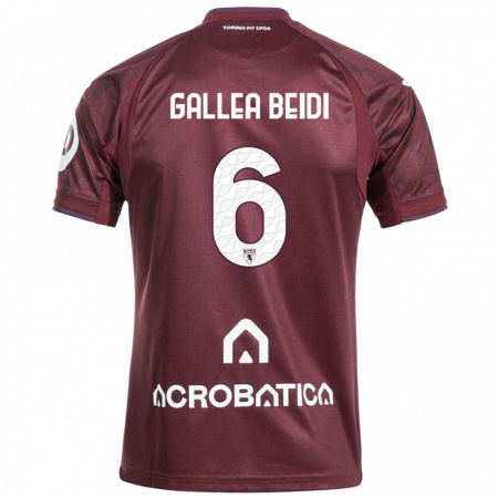 Kandiny Bambino Maglia Francesco Gallea Beidi #6 Marrone Bianco Kit Gara Home 2024/25 Maglietta