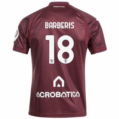 Kandiny Kinderen Laura Barberis #18 Kastanjebruin Wit Thuisshirt Thuistenue 2024/25 T-Shirt