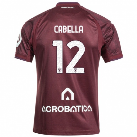 Kandiny Kinderen Matteo Cabella #12 Kastanjebruin Wit Thuisshirt Thuistenue 2024/25 T-Shirt