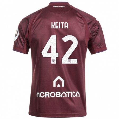 Kandiny Kinderen Karamoko Keita #42 Kastanjebruin Wit Thuisshirt Thuistenue 2024/25 T-Shirt