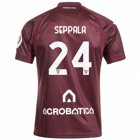 Kandiny Kinderen Rosa Lappi-Seppälä #24 Kastanjebruin Wit Thuisshirt Thuistenue 2024/25 T-Shirt