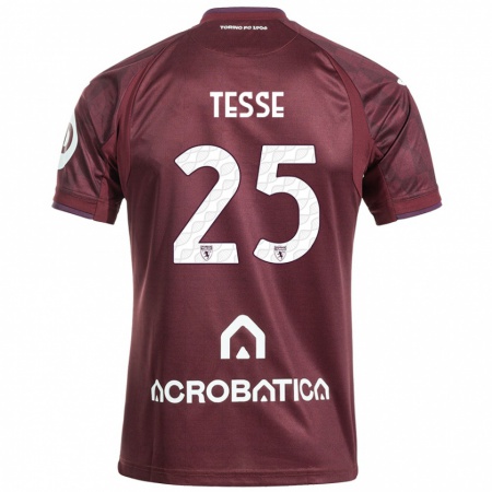 Kandiny Kinderen Manuela Tesse #25 Kastanjebruin Wit Thuisshirt Thuistenue 2024/25 T-Shirt