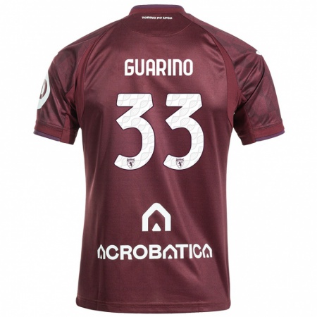 Kandiny Kinderen Rita Guarino #33 Kastanjebruin Wit Thuisshirt Thuistenue 2024/25 T-Shirt