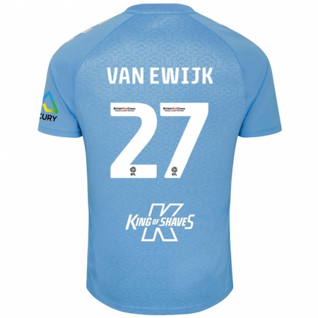 Kandiny Kinderen Milan Van Ewijk #27 Blauw Wit Thuisshirt Thuistenue 2024/25 T-Shirt