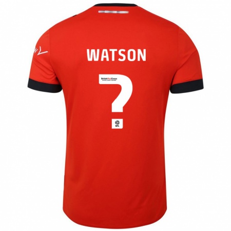 Kandiny Bambino Maglia Louie Watson #0 Arancione Nero Kit Gara Home 2024/25 Maglietta